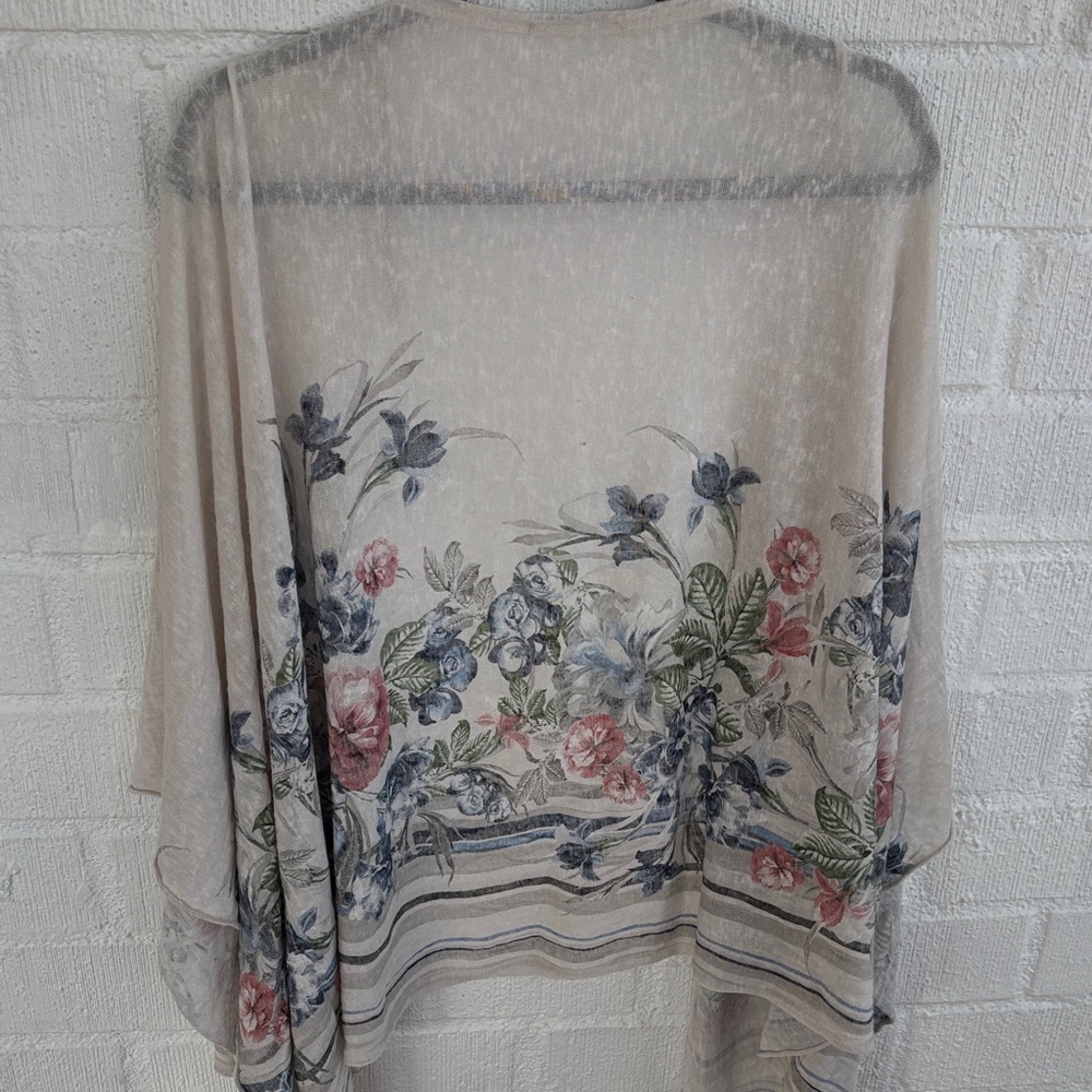 Elena Baldi Floral Linen Made in Italy Lightweight Kimono sz L